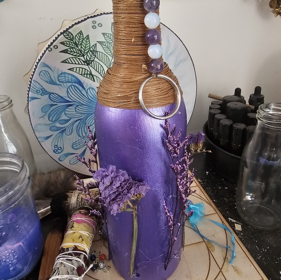 Handmade Wine Bottle Incense Burner - Picture 2 of 2